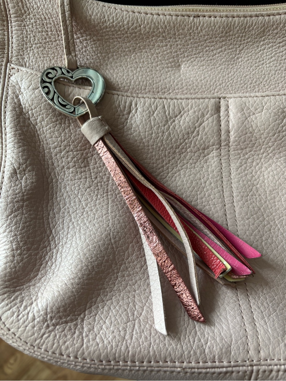 Brighton Pink Leather Shoulder Bag with Braided Strap - Picture 2 of 8